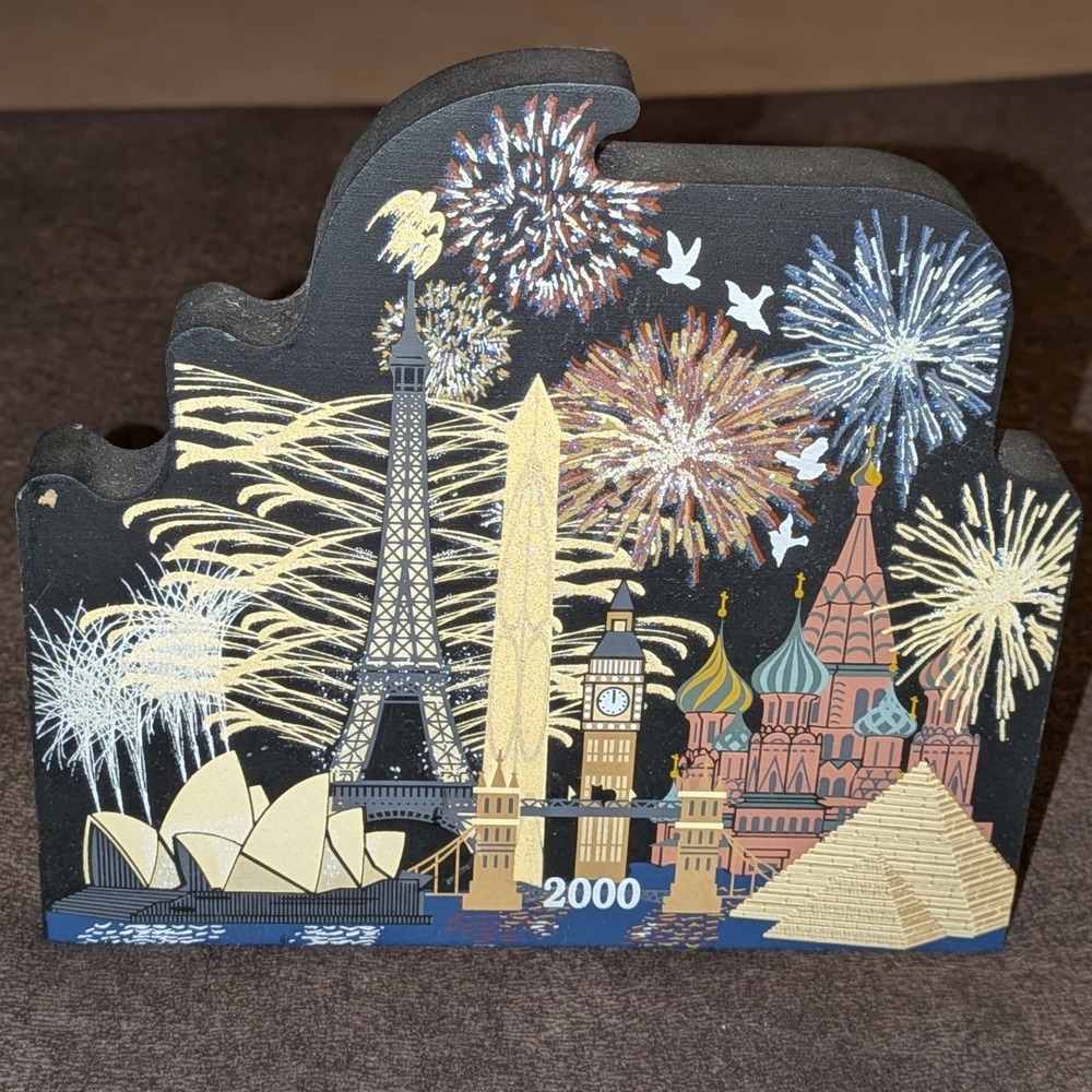 VTG The Cat's Meow Global New Year's Eve 2000 Limited Edition Shelf Sitter